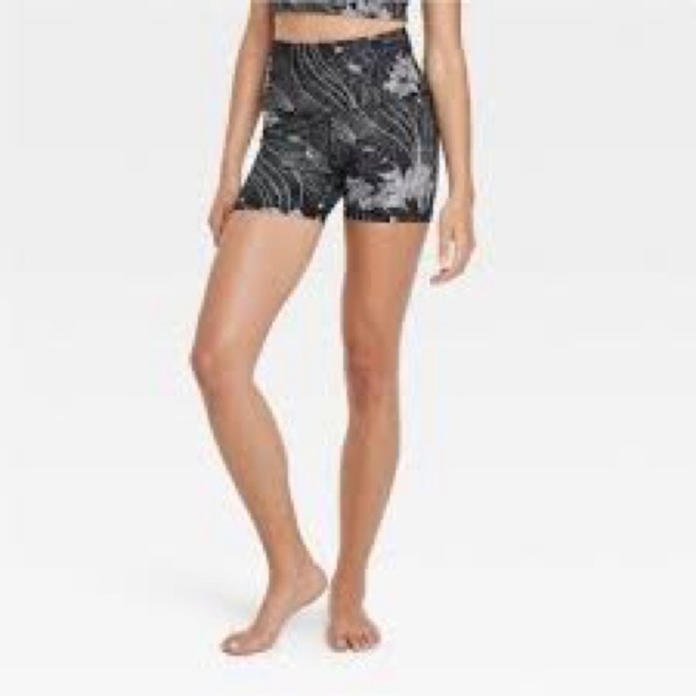 JoyLab Black and Gray Floral Athletic Shorts